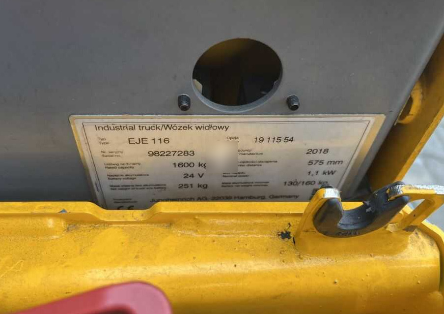 Jungheinrich EJE116 - Παλετοφόρο: φωτογραφία 4 Jungheinrich EJE116 - Παλετοφόρο: φωτογραφία 4