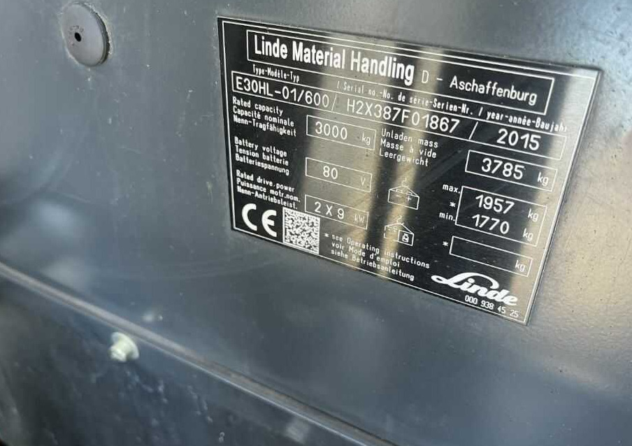 Linde E30H-01/600 - Ηλεκτροκίνητο περονοφόρο: φωτογραφία 4 Linde E30H-01/600 - Ηλεκτροκίνητο περονοφόρο: φωτογραφία 4