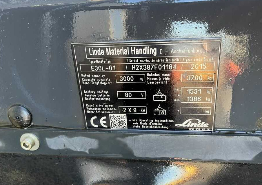 Linde E30L-01 - Ηλεκτροκίνητο περονοφόρο: φωτογραφία 4 Linde E30L-01 - Ηλεκτροκίνητο περονοφόρο: φωτογραφία 4