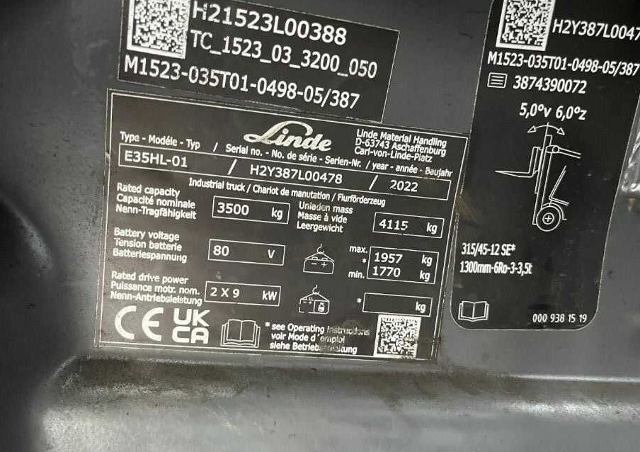 Linde E35HL-01 - Ηλεκτροκίνητο περονοφόρο: φωτογραφία 4 Linde E35HL-01 - Ηλεκτροκίνητο περονοφόρο: φωτογραφία 4