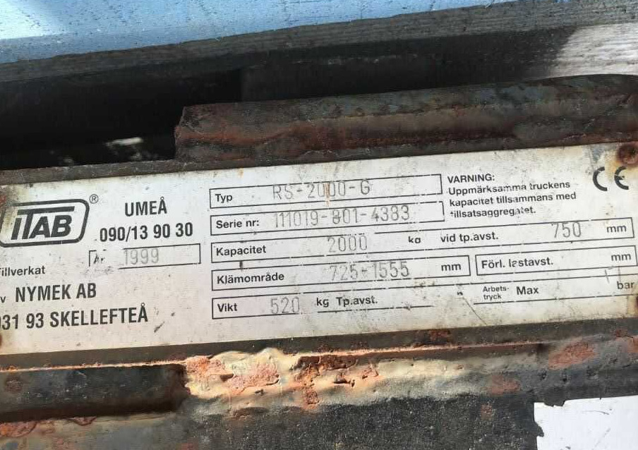 TAB RS-200-G - Σφιγκτήρας για Περονοφόρο όχημα: φωτογραφία 1 TAB RS-200-G - Σφιγκτήρας για Περονοφόρο όχημα: φωτογραφία 1