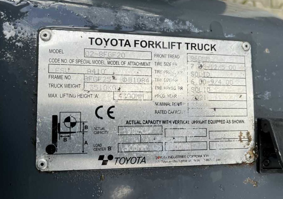 Toyota 8FGF20 - Υγραεριοκίνητο περονοφόρο: φωτογραφία 4 Toyota 8FGF20 - Υγραεριοκίνητο περονοφόρο: φωτογραφία 4