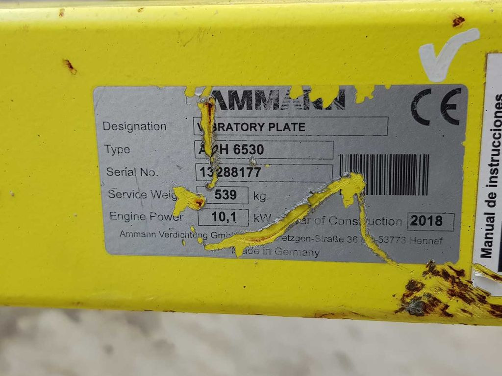 Δονητική πλάκα Ammann APH 6530 Rüttelplatte / 539kg / 2018 / Diesel Ammann APH 6530 Rüttelplatte / 539kg / 2018 / Diesel: φωτογραφία 9