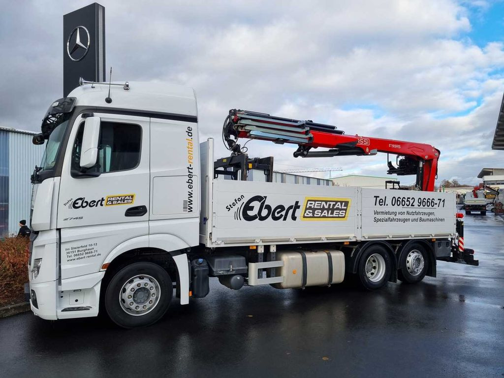 Mercedes-Benz Actros 2745 L 6x2 Baustoffpritsche+Kran Retarder - Φορτηγό με ανοιχτή καρότσα, Φορτηγό με γερανό: φωτογραφία 4 Mercedes-Benz Actros 2745 L 6x2 Baustoffpritsche+Kran Retarder - Φορτηγό με ανοιχτή καρότσα, Φορτηγό με γερανό: φωτογραφία 4