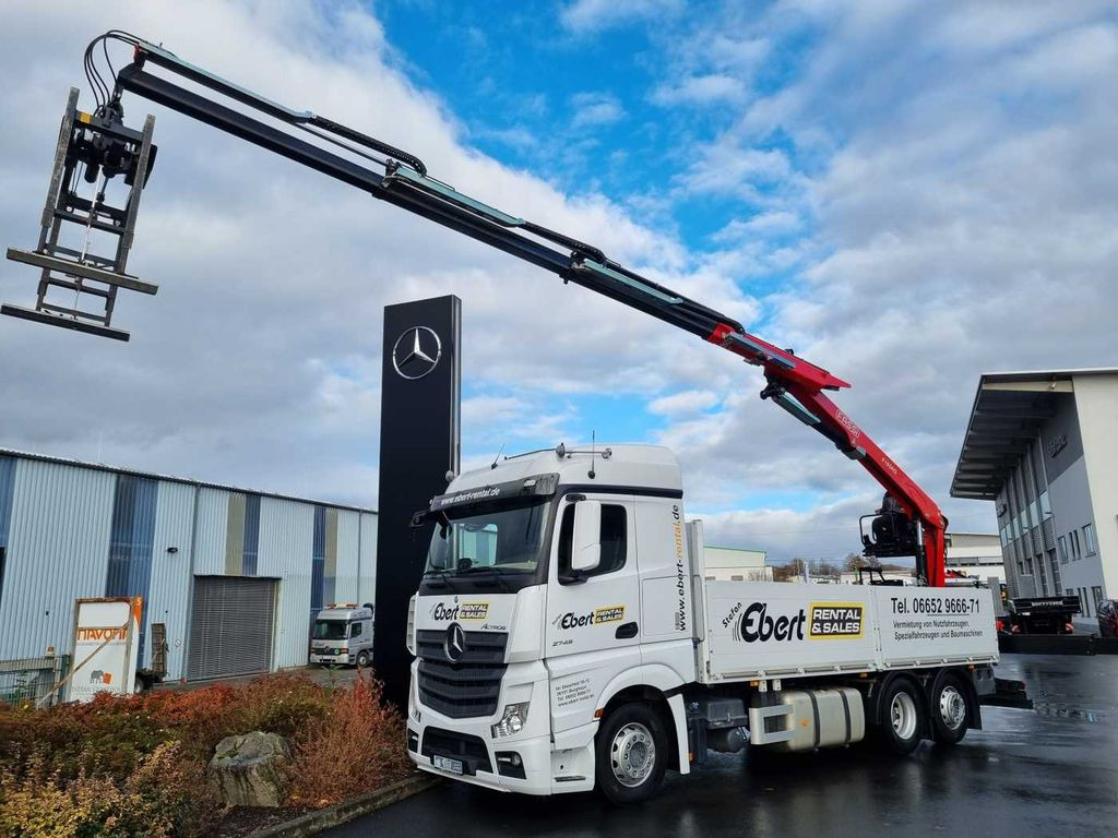 Mercedes-Benz Actros 2745 L 6x2 Baustoffpritsche+Kran Retarder - Φορτηγό με ανοιχτή καρότσα, Φορτηγό με γερανό: φωτογραφία 1 Mercedes-Benz Actros 2745 L 6x2 Baustoffpritsche+Kran Retarder - Φορτηγό με ανοιχτή καρότσα, Φορτηγό με γερανό: φωτογραφία 1