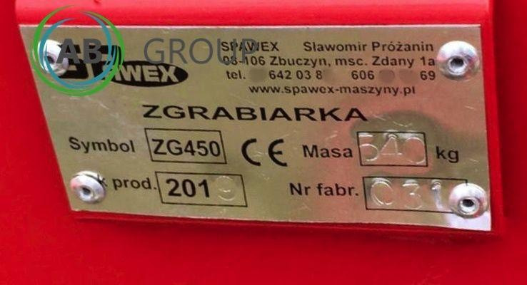 Spawex rotary rake ZG-450 - Χορτοσυλλέκτης: φωτογραφία 4 Spawex rotary rake ZG-450 - Χορτοσυλλέκτης: φωτογραφία 4
