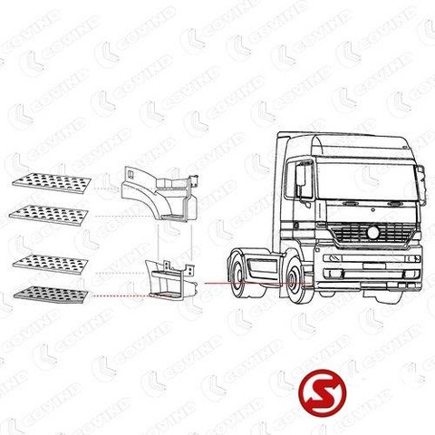 Mercedes-Benz Trede actros mp1 - 2 - 3 mega space rechts - Σκαλοπάτι για Φορτηγό: φωτογραφία 2 Mercedes-Benz Trede actros mp1 - 2 - 3 mega space rechts - Σκαλοπάτι για Φορτηγό: φωτογραφία 2