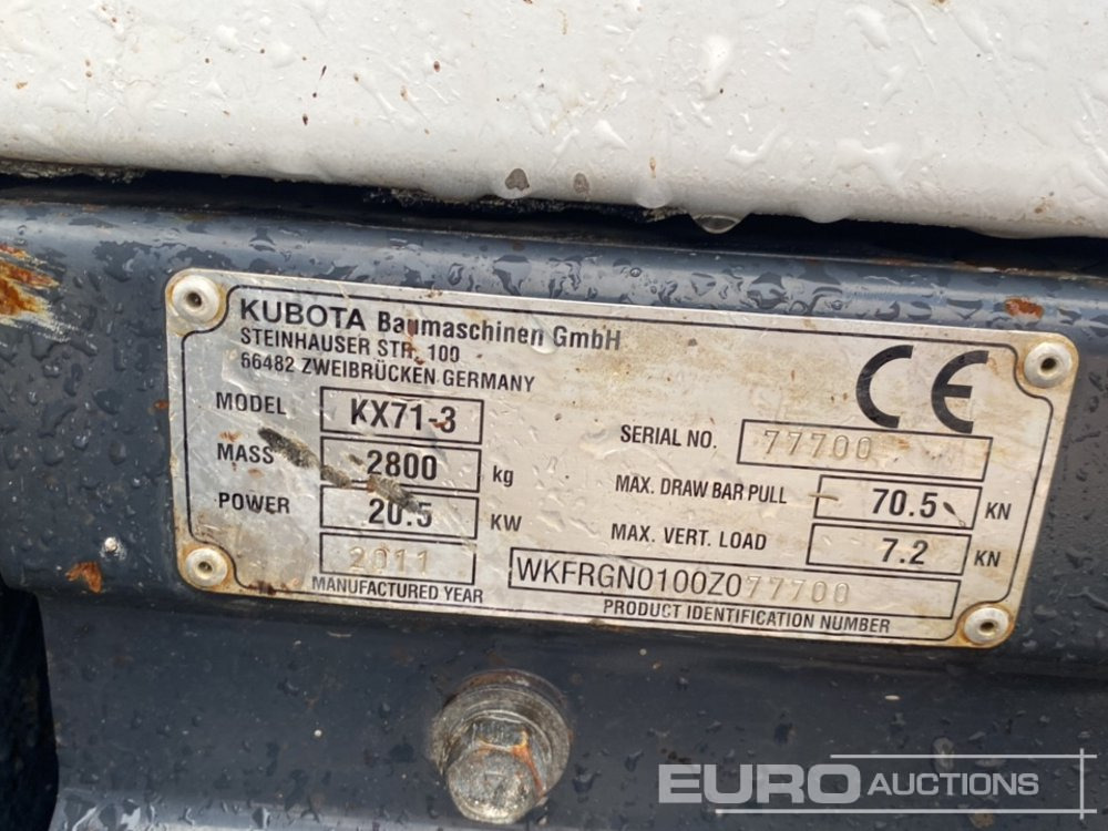 Μίνι εκσκαφέας 2011 Kubota KX71-3: φωτογραφία 33 Μίνι εκσκαφέας 2011 Kubota KX71-3: φωτογραφία 33