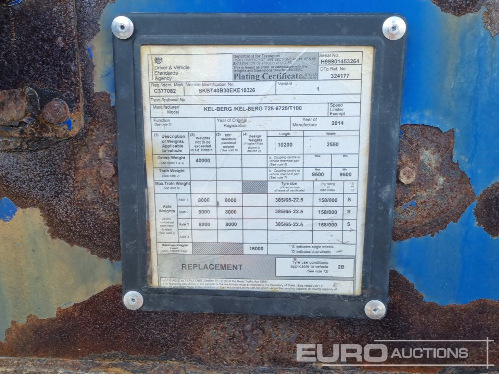 Επικαθήμενο ανατρεπόμενο 2014 Kel-berg T25/T100-6725: φωτογραφία 43