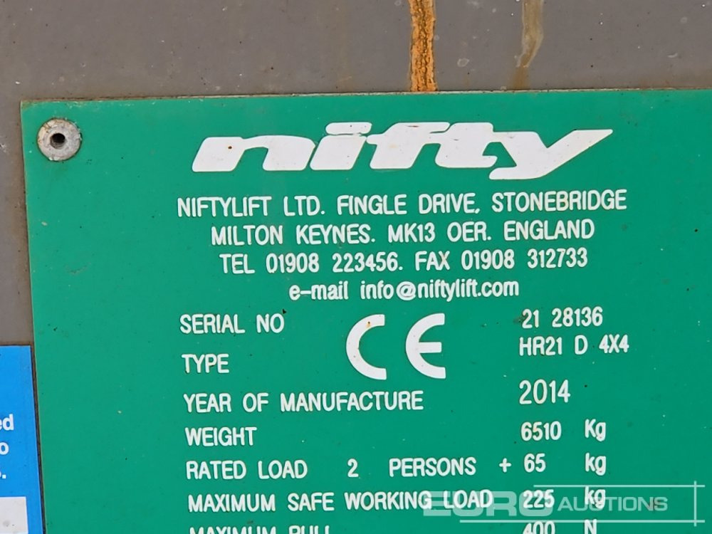 Πλατφόρμα εναέρια 2014 Niftylift HR21D: φωτογραφία 38 Πλατφόρμα εναέρια 2014 Niftylift HR21D: φωτογραφία 38