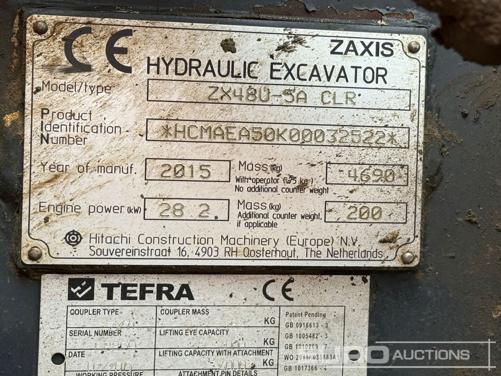 2015 Hitachi ZX48U-5A - Μίνι εκσκαφέας: φωτογραφία 5 2015 Hitachi ZX48U-5A - Μίνι εκσκαφέας: φωτογραφία 5