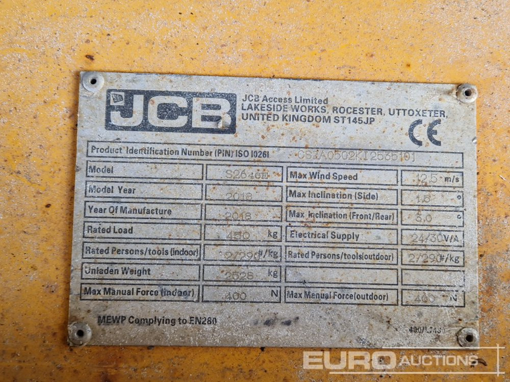 Πλατφόρμα εναέρια 2018 JCB S2646E: φωτογραφία 33