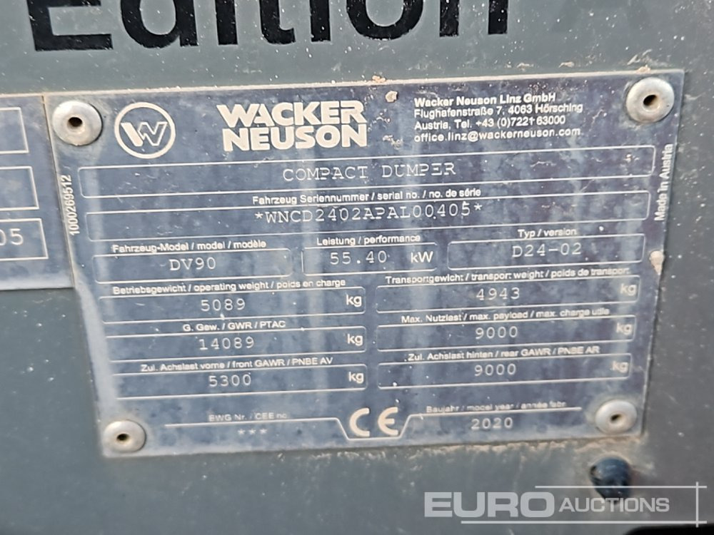 Μίνι ανατρεπόμενο 2020 Wacker Neuson DV90: φωτογραφία 37 Μίνι ανατρεπόμενο 2020 Wacker Neuson DV90: φωτογραφία 37