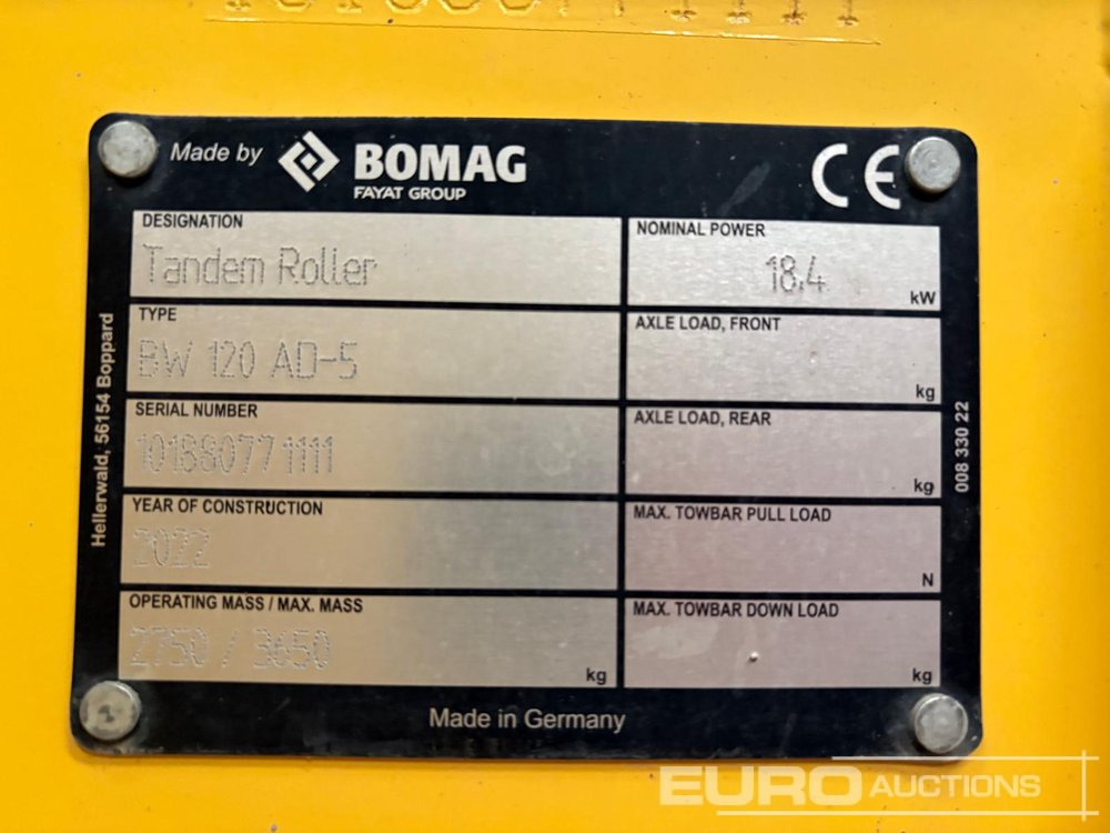 2022 Bomag BW120AD-5 - Οδοστρωτήρας: φωτογραφία 4 2022 Bomag BW120AD-5 - Οδοστρωτήρας: φωτογραφία 4