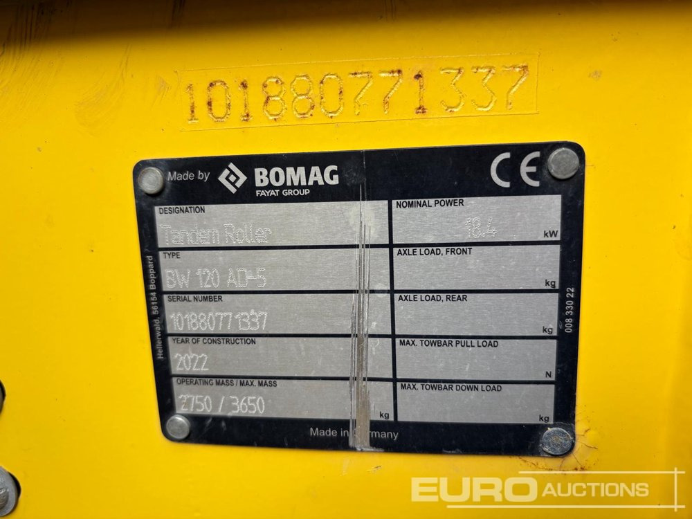 2022 Bomag BW120AD-5 - Οδοστρωτήρας: φωτογραφία 5 2022 Bomag BW120AD-5 - Οδοστρωτήρας: φωτογραφία 5