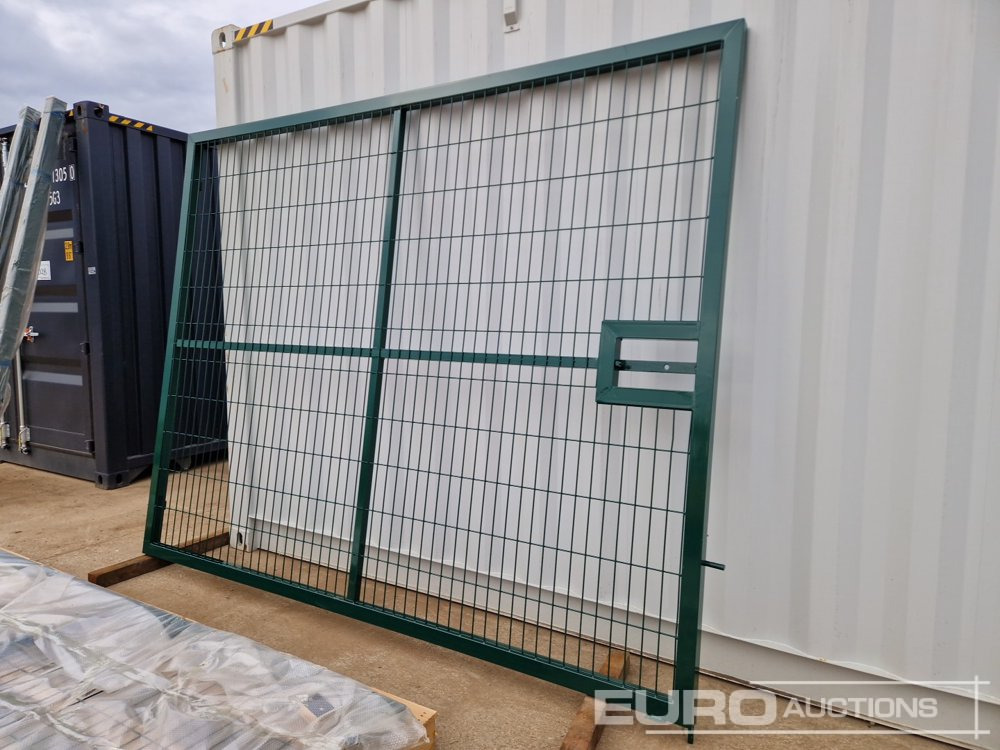 Εξοπλισμού κατασκευών 3m x 2.3m Heavy Duty Galvanized Powder Coated Gate (2 of), 100mm x 100mm Post (2 of), Assembly Kit (Green): φωτογραφία 14
