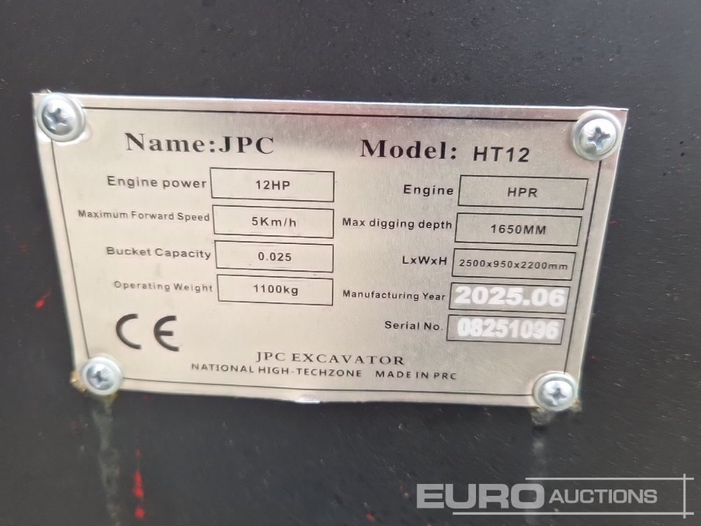 Μίνι εκσκαφέας Unused 2025 JPC HT12: φωτογραφία 37