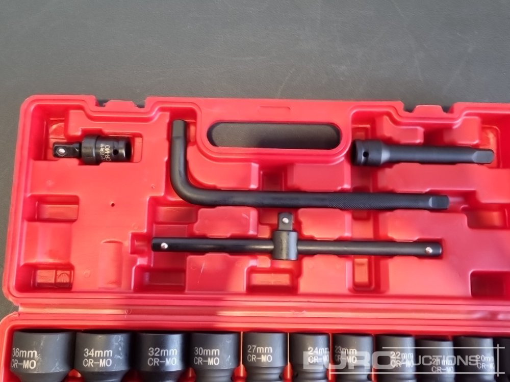 Unused Boss 1/2" 28pc Pneumatic Short Sleeve Socket Set, 3" Connecting Rod, 5" Connecting Rod Universal Joint, 10" Sliding Rod, 10" Bending Rod Adapter 3/4"-1/2" - Εξοπλισμού κατασκευών: φωτογραφία 5 Unused Boss 1/2" 28pc Pneumatic Short Sleeve Socket Set, 3" Connecting Rod, 5" Connecting Rod Universal Joint, 10" Sliding Rod, 10" Bending Rod Adapter 3/4"-1/2" - Εξοπλισμού κατασκευών: φωτογραφία 5