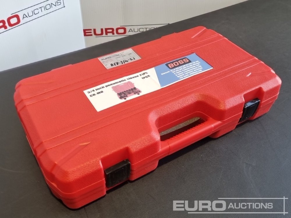 Unused Boss 3/4" 21pc Heavy Duty Pneumatic Socket Set, 4" Connecting Rod, 8" Connecting Rod, Quick Ratchet Wrench, 20" Sliding Rod - Εξοπλισμού κατασκευών: φωτογραφία 1 Unused Boss 3/4" 21pc Heavy Duty Pneumatic Socket Set, 4" Connecting Rod, 8" Connecting Rod, Quick Ratchet Wrench, 20" Sliding Rod - Εξοπλισμού κατασκευών: φωτογραφία 1