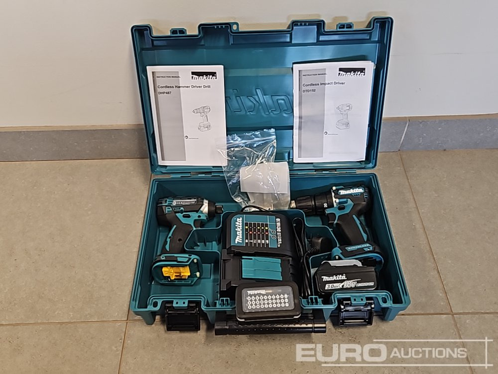 Unused Makita DHP453 18V LXT Combi Dril, Makita DTD152 18V LXT Impact Driver, Battery, Charger, Bit Set - Εξοπλισμός γκαράζ: φωτογραφία 2 Unused Makita DHP453 18V LXT Combi Dril, Makita DTD152 18V LXT Impact Driver, Battery, Charger, Bit Set - Εξοπλισμός γκαράζ: φωτογραφία 2