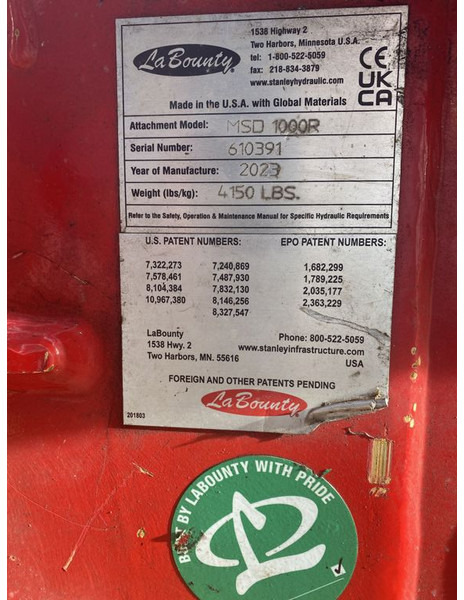 LaBounty MSD1000R - Ψαλίδι υδραυλικό για Κατασκευή μηχανήματα: φωτογραφία 4 LaBounty MSD1000R - Ψαλίδι υδραυλικό για Κατασκευή μηχανήματα: φωτογραφία 4