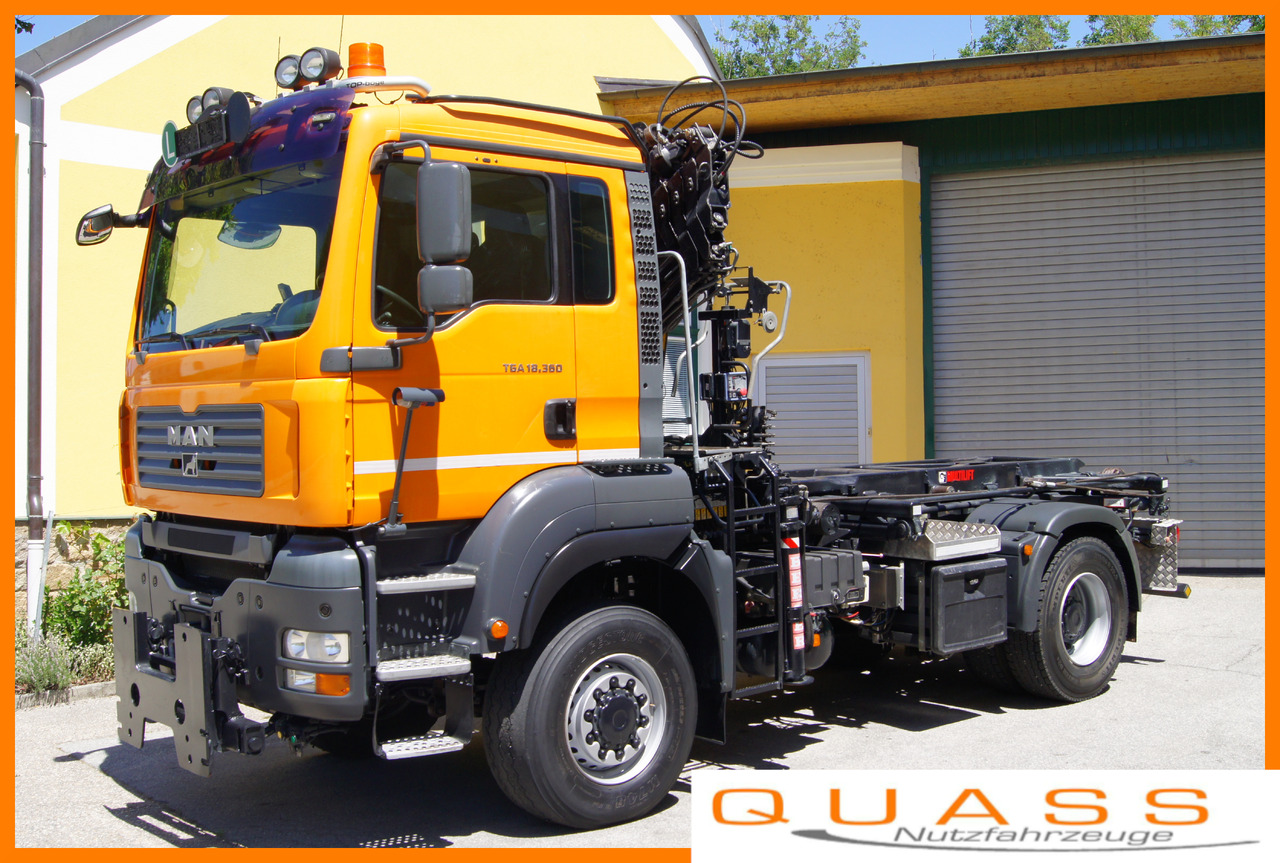MAN TGA 18.360 BL 4x4/Euro4/TÜV/HIAB 111/MULTILIFT/Winterdienst - Φορτηγό με σύστημα καλωδίων, Φορτηγό με γερανό: φωτογραφία 1 MAN TGA 18.360 BL 4x4/Euro4/TÜV/HIAB 111/MULTILIFT/Winterdienst - Φορτηγό με σύστημα καλωδίων, Φορτηγό με γερανό: φωτογραφία 1