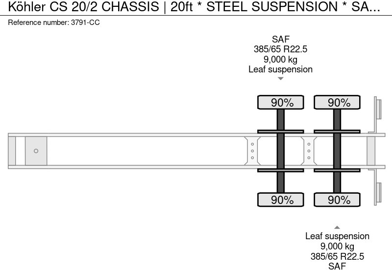 Μίσθωση KOHLER CS 20/2 CHASSIS | 20ft * STEEL SUSPENSION * SAF / DRUM * 6x AVAILABLE KOHLER CS 20/2 CHASSIS | 20ft * STEEL SUSPENSION * SAF / DRUM * 6x AVAILABLE: φωτογραφία 16 Μίσθωση KOHLER CS 20/2 CHASSIS | 20ft * STEEL SUSPENSION * SAF / DRUM * 6x AVAILABLE KOHLER CS 20/2 CHASSIS | 20ft * STEEL SUSPENSION * SAF / DRUM * 6x AVAILABLE: φωτογραφία 16