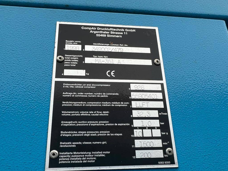 Compair MA-351 A - Αεροσυμπιεστής: φωτογραφία 2 Compair MA-351 A - Αεροσυμπιεστής: φωτογραφία 2