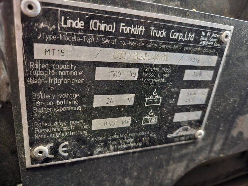 Linde MT15 - Παλετοφόρο: φωτογραφία 4 Linde MT15 - Παλετοφόρο: φωτογραφία 4