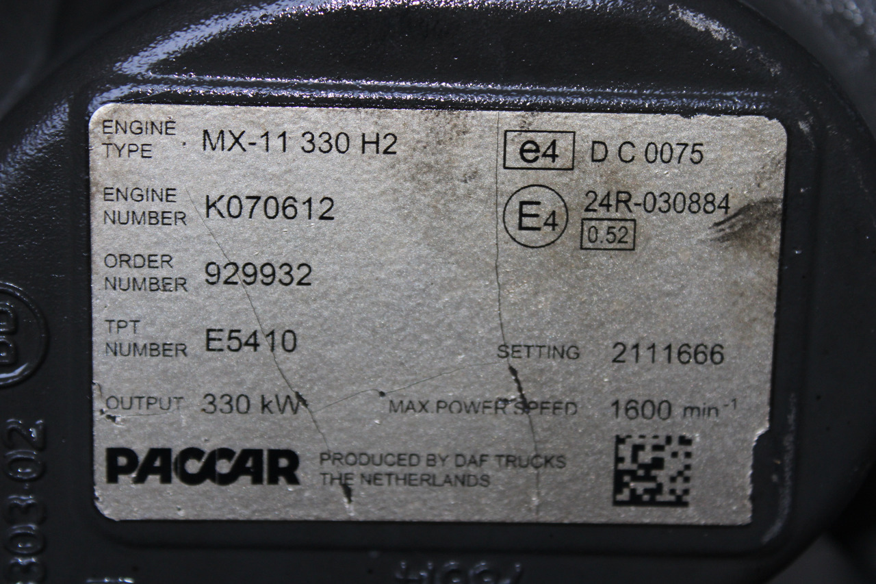 MOTOR DAF MX-11 330 H2 450CP EURO 6 2111666 - Κινητήρας για Φορτηγό: φωτογραφία 5 MOTOR DAF MX-11 330 H2 450CP EURO 6 2111666 - Κινητήρας για Φορτηγό: φωτογραφία 5