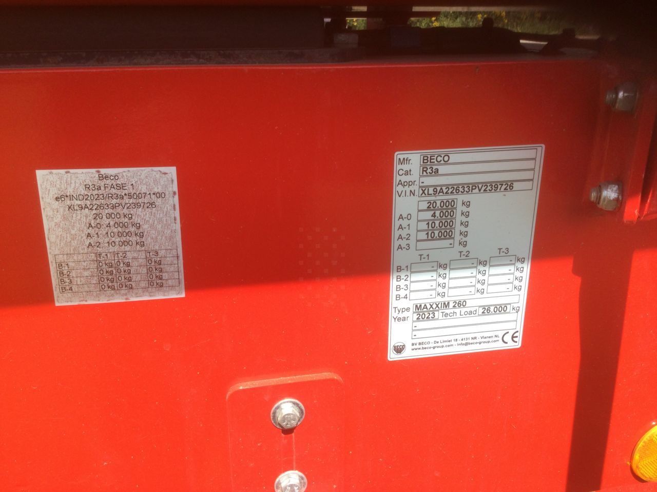 Beco Maxxim 260 - Ρυμούλκα ανατρεπόμενο: φωτογραφία 5 Beco Maxxim 260 - Ρυμούλκα ανατρεπόμενο: φωτογραφία 5
