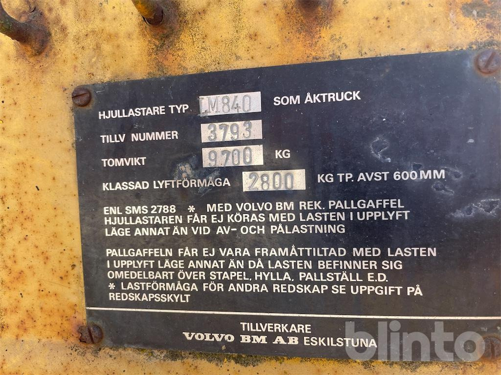 Ελαστιχοφόρος φορτωτής Volvo Bm 840: φωτογραφία 19