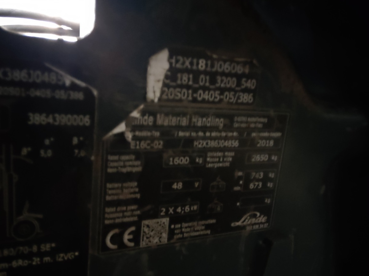 Ηλεκτροκίνητο περονοφόρο Linde E16C-02: φωτογραφία 9 Ηλεκτροκίνητο περονοφόρο Linde E16C-02: φωτογραφία 9