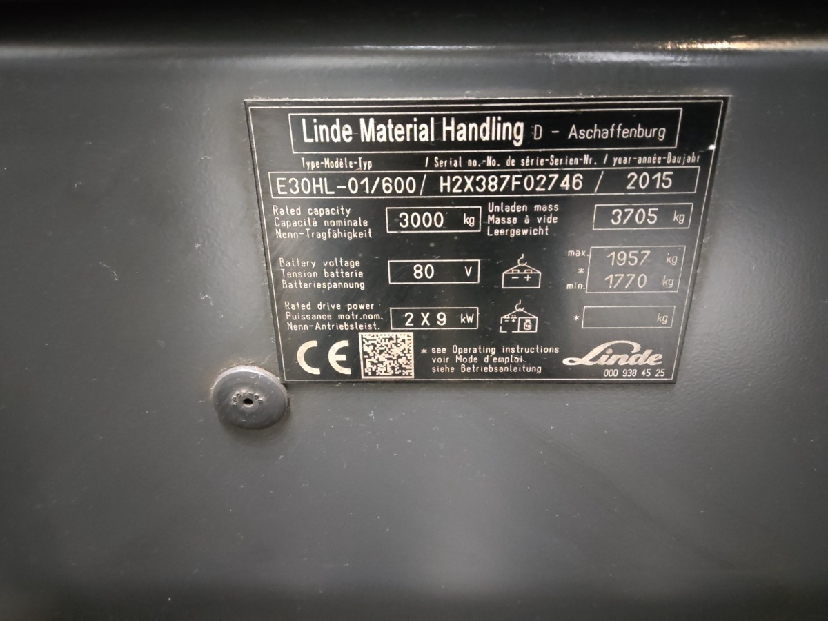 Linde E30HL-01/600 - Ηλεκτροκίνητο περονοφόρο: φωτογραφία 5 Linde E30HL-01/600 - Ηλεκτροκίνητο περονοφόρο: φωτογραφία 5