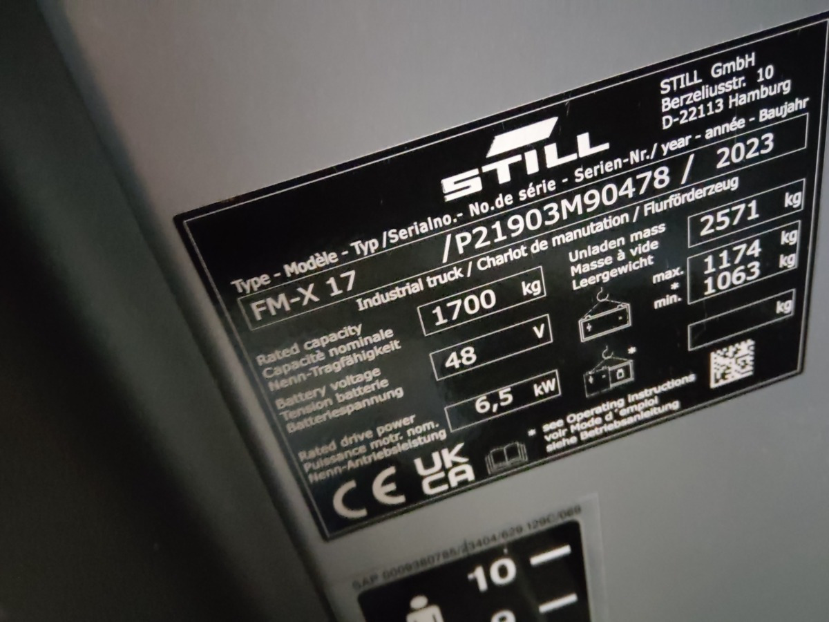 Still FM-X17 - Ανυψωτικό στενών δρόμων: φωτογραφία 5 Still FM-X17 - Ανυψωτικό στενών δρόμων: φωτογραφία 5