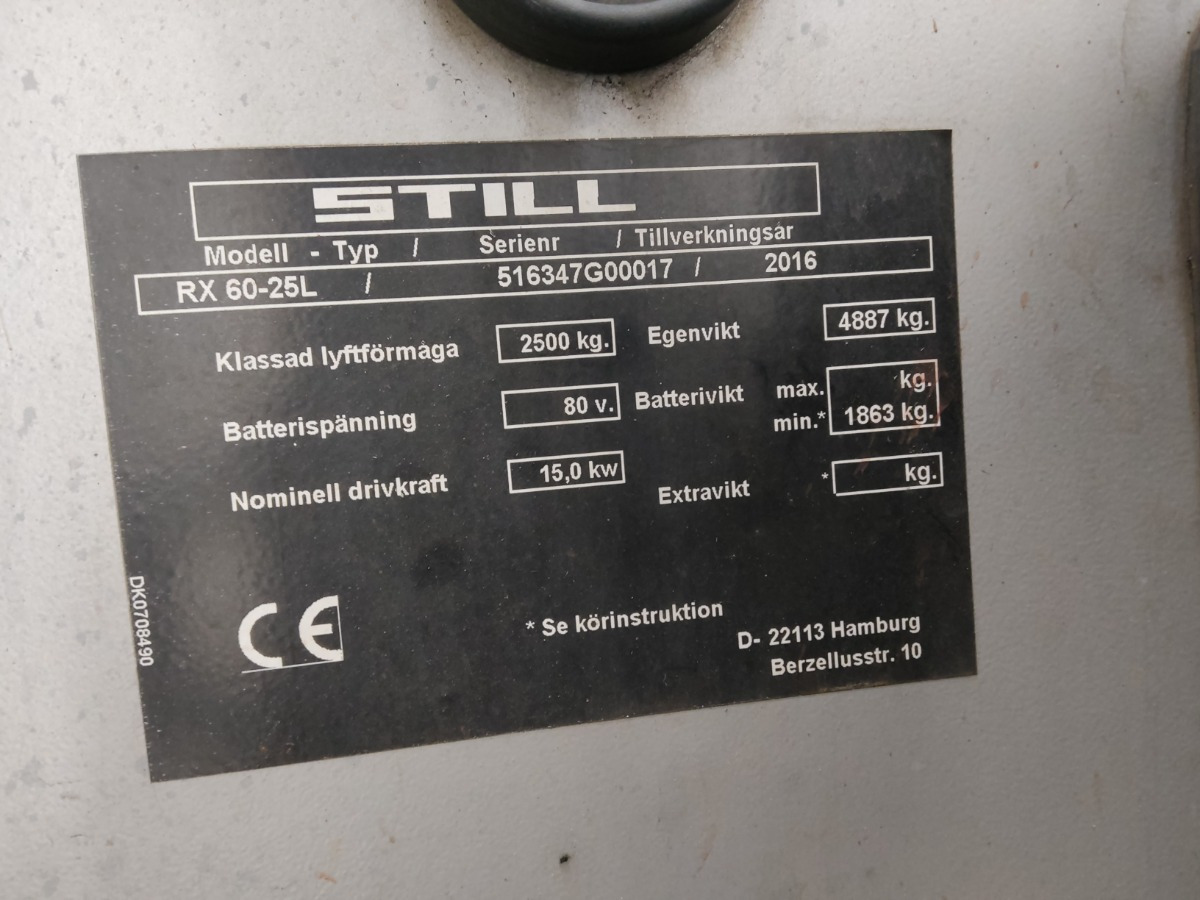 Still RX60-25L - Ηλεκτροκίνητο περονοφόρο: φωτογραφία 5 Still RX60-25L - Ηλεκτροκίνητο περονοφόρο: φωτογραφία 5