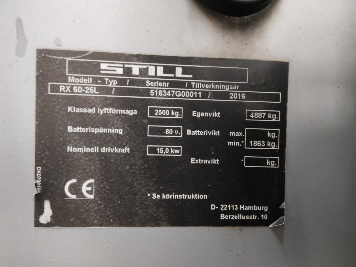 Still RX60-25L - Ηλεκτροκίνητο περονοφόρο: φωτογραφία 5 Still RX60-25L - Ηλεκτροκίνητο περονοφόρο: φωτογραφία 5