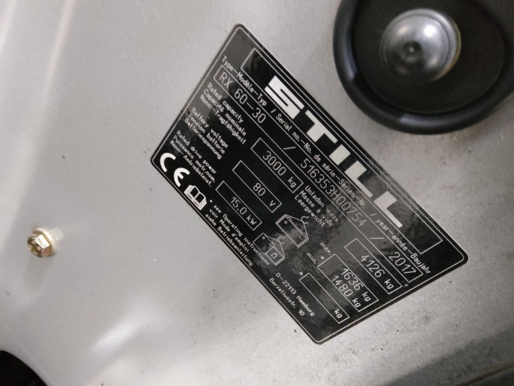 Still RX60-30 - Ηλεκτροκίνητο περονοφόρο: φωτογραφία 5 Still RX60-30 - Ηλεκτροκίνητο περονοφόρο: φωτογραφία 5