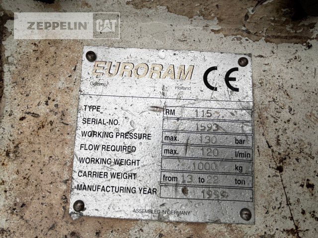 Euroram Hydraulikhämmer RM115 - Υδραυλικό σφυρί για Κατασκευή μηχανήματα: φωτογραφία 2 Euroram Hydraulikhämmer RM115 - Υδραυλικό σφυρί για Κατασκευή μηχανήματα: φωτογραφία 2