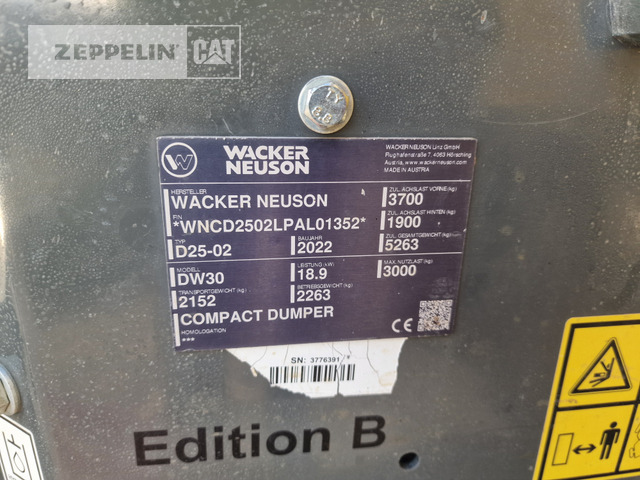 Wacker DW30 - Αρθρωτό φορτηγό: φωτογραφία 2 Wacker DW30 - Αρθρωτό φορτηγό: φωτογραφία 2